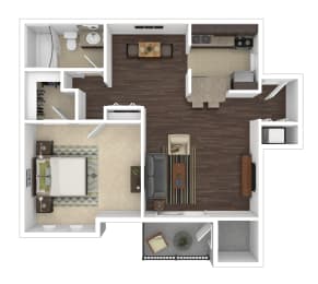 A 1 bedroom and 1 bathroom apartment