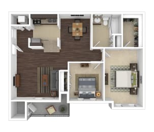 A 2 Bedroom and 1 Bathroom Apartment