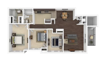 A 3 Bedroom and 2 Bathroom Apartment