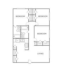 3 Bedroom Floor Plan at The Sidney, Texas, 75090