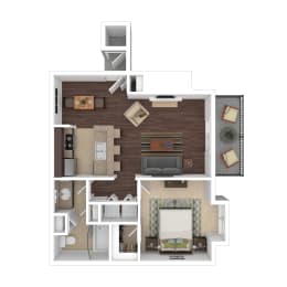 A 1 bedroom and 1 bathroom apartment