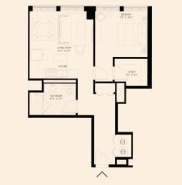 a one bedroom floor plan