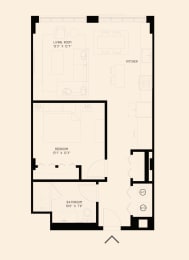 a one bedroom floor plan