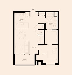 Memoir May Hosiery New Apartments in Nashville, Tennessee One Bedroom Floor Plan