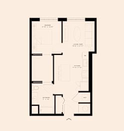 Memoir May Hosiery New Apartments in Nashville, Tennessee One Bedroom Floor Plan