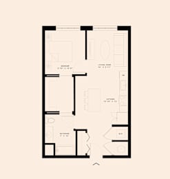 Memoir May Hosiery New Apartments in Nashville, Tennessee One Bedroom Floor Plan