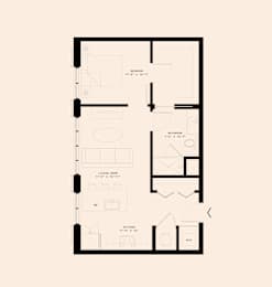 Memoir May Hosiery New Apartments in Nashville, Tennessee One Bedroom Floor Plan