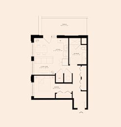 Memoir May Hosiery New Apartments in Nashville, Tennessee One Bedroom Floor Plan