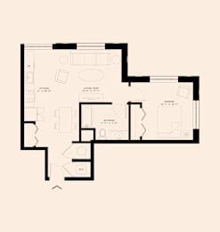 Memoir May Hosiery New Apartments in Nashville, Tennessee One Bedroom Floor Plan