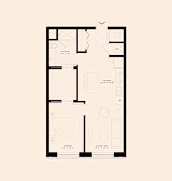 Memoir May Hosiery New Apartments in Nashville, Tennessee One Bedroom Floor Plan