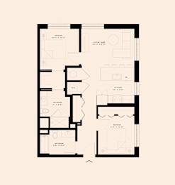 Memoir May Hosiery New Apartments in Nashville, Tennessee Two Bedroom Floor Plan