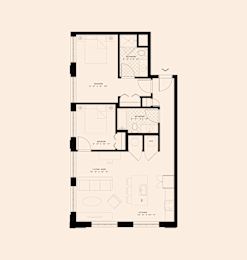 Memoir May Hosiery New Apartments in Nashville, Tennessee Two Bedroom Floor Plan