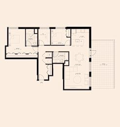Memoir May Hosiery New Apartments in Nashville, Tennessee Two Bedroom Floor Plan