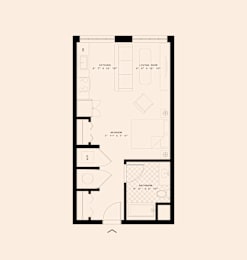 Memoir May Hosiery New Apartments in Nashville, Tennessee Studio Floor Plan