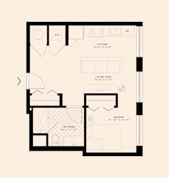 Memoir May Hosiery New Apartments in Nashville, Tennessee Studio Floor Plan