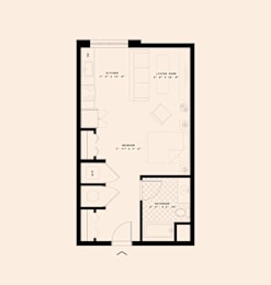 Memoir May Hosiery New Apartments in Nashville, Tennessee Studio Floor Plan