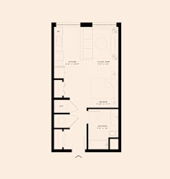 Memoir May Hosiery New Apartments in Nashville, Tennessee Studio Floor Plan