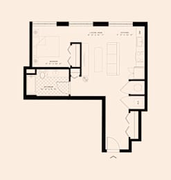 Memoir May Hosiery New Apartments in Nashville, Tennessee Studio Floor Plan
