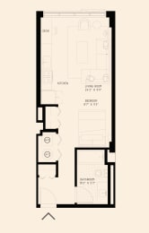 the floor plan of a studio