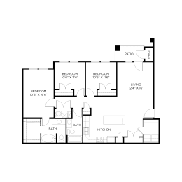 a floor plan of a home with a bedroom and a living room