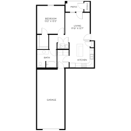 a floor plan of a 1 bedroom floor plan