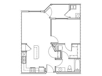 A black and white image of a floor plan of a house.