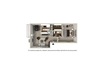 a floor plan of a building with a arrow pointing to the left