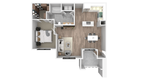 the livio floor plan  2 bedroom with 2 baths