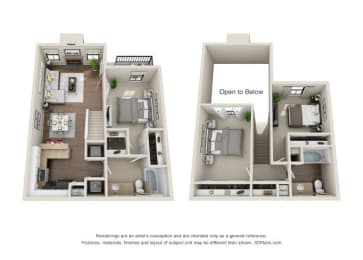 a 2 bedroom floor plan with a bathroom and a balcony