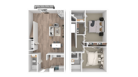 a floor plan of a bedroom with a bathroom and a living room