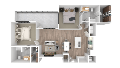 the 1122  2 bedroom floor plan  460 sq ft