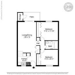 A black and white image of a floor plan for a small house.