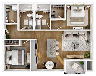 A series of images showing different rooms of a house.