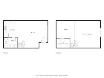 1 bed 1 bath B Floor Plan at Atomic Orchard Experiment, Portland, OR