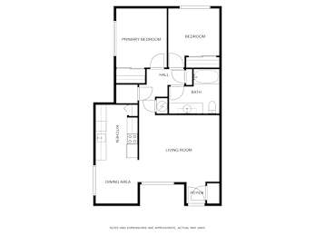 2 bed 1 bath A Floor Plan at Garden Villa Apartments, Portland, OR, 97266