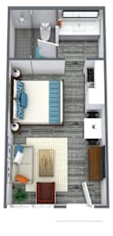 Studio B Floor Plan at Schaefer Ridge Apartments, Branson , MO