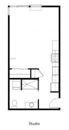 Studio Floor Plan at Moraine, Tacoma Washington