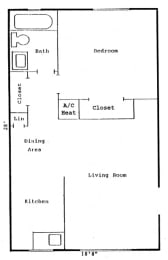 Floor Plan  the floor plan for a small kitchen with a living room and a dining area