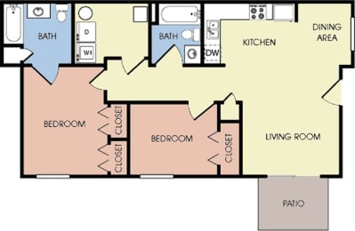 Floor Plan  2 Bedroom  Ranch at Greens of Concord, Concord, North Carolina