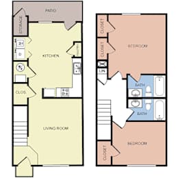 Floor Plan  a floor plan of a house with two floors