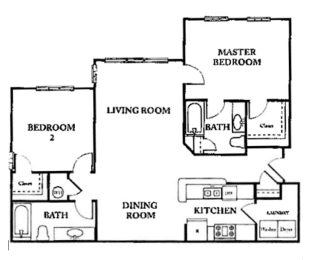 Floor Plan  Floor Plan of Two Bedroom Apartment