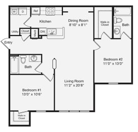 Floor Plan  a floor plan of a house with a bedroom and a living room