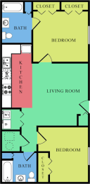 Floor Plan  A Floor Plan of a 2 Bedroom Apartment