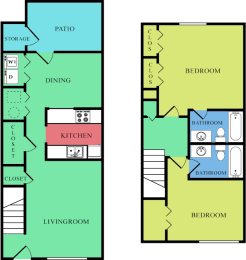Floor Plan  A Floor Plan of a 2 Bedroom Townhome