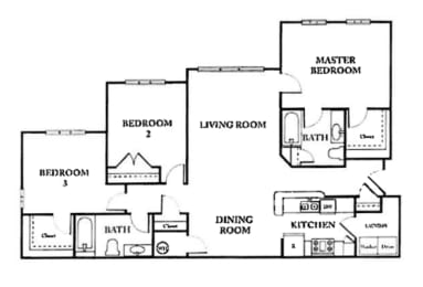 Floor Plan  Floor Plan of Three Bedroom Apartment
