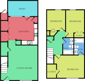 Floor Plan  3x2 Townhome