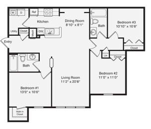 Floor Plan  a floor plan of a house with a bedroom and a living room