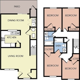 Floor Plan  4 Bedroom Townhome at Greens of Concord, Concord