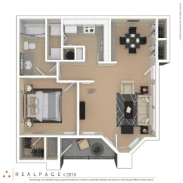 Floor Plan  a typical floor plan of a 1 bedroom apartment