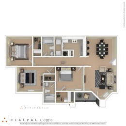 Floor Plan  a typical floor plan of a 3 bedroom apartment